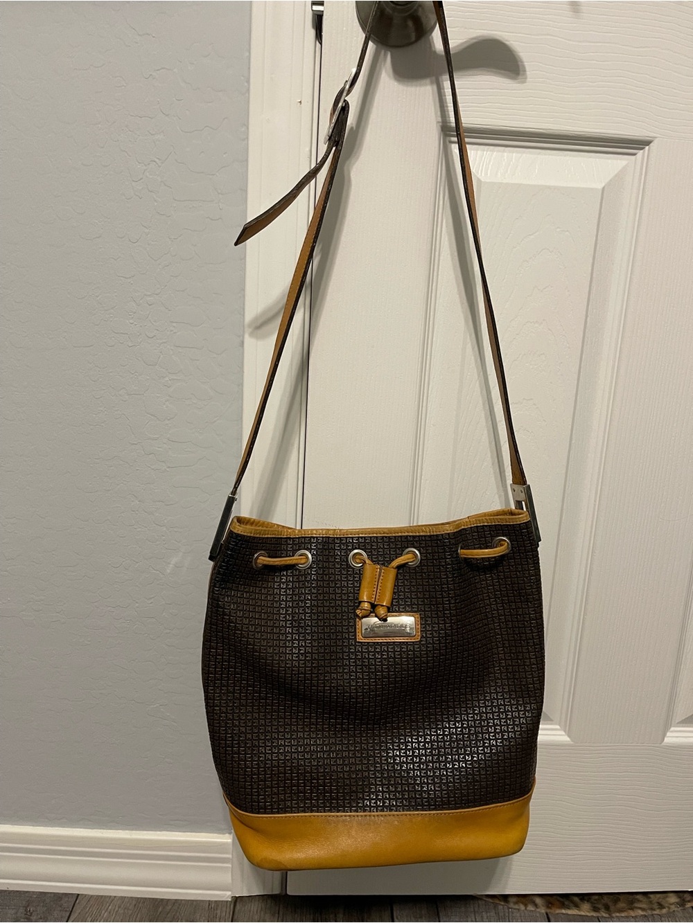 Ted Lapidus Bucket Shoulder Bag in Dark Brown vintage